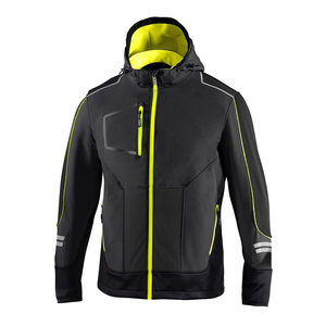 Veste Softshell Tactique Personnalisée pour Hommes à Capuche avec Passepoil Contrasté Réfléchissant Coupe-Vent Vêtements de Travail Prix de Gros Vestes Softshell - Product Image 4