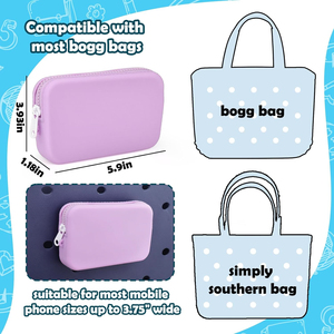 Clip-on Silicone Zipper Pouch Insert Accessories Compatible with Bogg Bag Waterproof Attachment Wallet for Phone <b>Key</b> Coin - Product Image 5