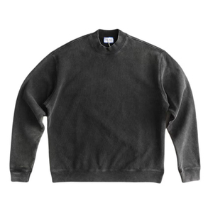 Sweat-shirt de qualité supérieure unisexe 500 Gsm Acid Wash Fleece Heavyweight Custom Logo 3d Embossed 100% Cotton Mens Sweatshirts - Product Image 3