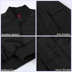 Blousons bombardiers décontractés pour hommes coupe-vent d'hiver léger avec manteau universitaire zippé grande taille pour l'automne et l'hiver - Product Image 4