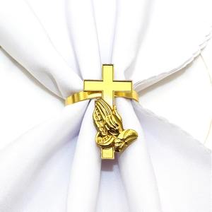 Or Religieux Style Serviette Anneau Élégant Décor De Table Accessoire pour La Fête De Mariage Maison À Manger Élégant Luxueux Design Spirituel - Product Image 4