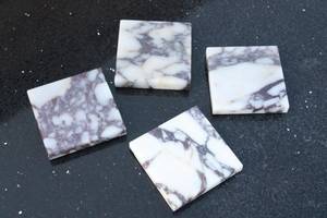 Juego de 4 Posavasos de Mármol Real Calacatta Viola, Posavasos de Lujo para Bebidas - Product Image 3