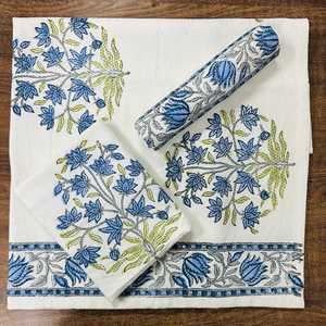 Custom Made 100% Cotton Hand Block Printed Cotton <b>Towel</b> <b>Sets</b> Including Bath <b>Towel</b> and Hand <b>Towel</b> Ideal for Resale - Product Image 4