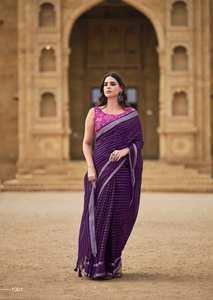 Venta al por mayor de lino y seda, colección de Sari de lujo, Catálogo completo para ropa de fiesta, ropa india y paquistaní a precios con descuento - Product Image 3