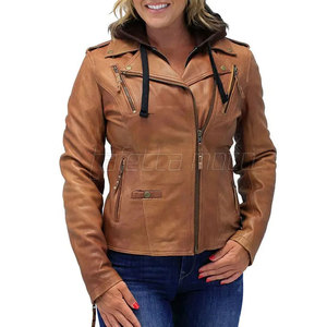Blouson en cuir pour moto de haute qualité pour femmes, faible MOQ, blouson en cuir pour moto pour femmes - Product Image 2