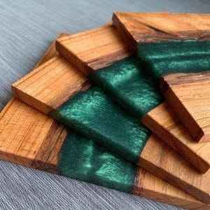 Dessous de verre décoratifs en bois de résine pour la maison et le bureau - Product Image 2