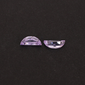 Natural Lavender CZ 10x4mm <b>D</b> Shape 4.70 Cts 1 Pair Gemstone for Making Earring Ishu Gems Made in India - Product Image 3