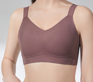 Coupe complète dames mince sous-vêtements doux grande taille col en V barre de gelée soutien confort Anti-affaissement sans fil rassembler 34G soutien-gorge de sport sans couture - Product Image 3