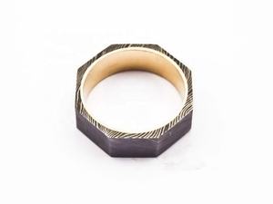 Bague de mariage et de fiançailles unisexe personnalisée en acier Damas fait main, écologique et durable, supporte la personnalisation OEM, cadeau d'anniversaire - Product Image 4