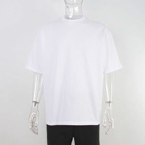 Camiseta personalizada de algodón liso con hombros caídos para hombre, camisetas de algodón 100% de peso pesado de calidad superior para hombre - Product Image 2