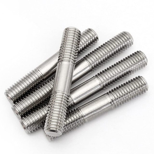 Black Zinc Plated Grade 4.8-12.9 Metric Studs B1=1.25D Double Head Thread Rod M6-M20 OEM for Wood Furniture