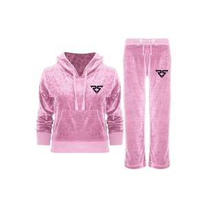 Velvet Velour Jogging <b>Ladies</b> Bottom Top <b>tracksuits</b> sets with custom logo Printed RS-0045 Sizes XS <b>S</b> <b>m</b> L xl xxl - Product Image 1