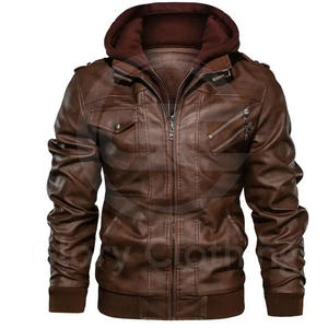 Dernier design confortable, veste en cuir pour homme de haute qualité, col rabattu, manches longues, vestes pour hommes - Product Image 4