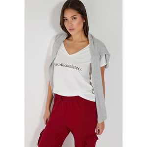 Camiseta con cuello en V estampada - Product Image 2