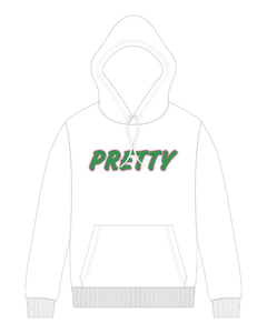 Sudadera con Capucha Blanca 08 Pretty Girl, Ropa de Hermandad Griega, Sudadera Rosa y Verde para Mujeres, Ropa de Hermandad Universitaria, Moda Griega - Product Image 5