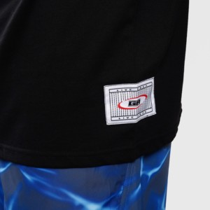 เสื้อยืดออกกำลังกายผ้าฝ้าย 100% สีดำ เนื้อผ้าเจอร์ซีย์น้ำหนักเบา พิมพ์ลายสกรีนแบบเรียบ สำหรับออกกำลังกาย - Product Image 5