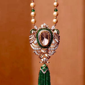 Conjunto de collar moderno chapado en oro hecho a mano de lujo de 24 quilates de alta calidad para uso diario: único y elegante - Product Image 3