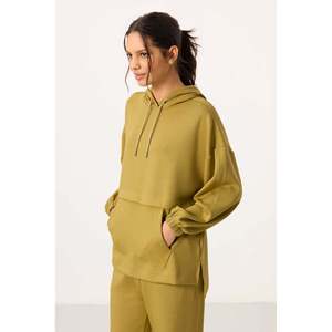 Ensemble tunique de survêtement oversize à capuche texturé doux Tommylife pour femme - 95348 Moutarde Foncé - Gris Foncé - Product Image 5
