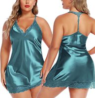 SAMAVIA Robe de nuit pour femme, personnalisée, grande taille, en dentelle, à carreaux, douce, coupe ajustée, sexy, sans col, sans manches, longueur genou, taille élastique, en bambou
