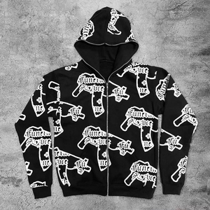 2025 personalizado más nuevo moda ropa de calle diseño superior transpirable hombres Oversize Puff impresión sudaderas con capucha - Product Image 5