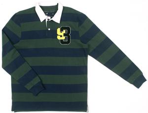 100% coton sStripped manches longues pour polo-Tissu tricoté teint uni écologique à motif solide marine - Product Image 1