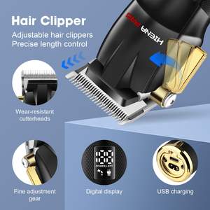 Kit de barbier professionnel sans fil rechargeable pour hommes, ensemble de coupe de cheveux avec prise US, tondeuses et coupe-cheveux alimentées par l'alimentation US - Product Image 5