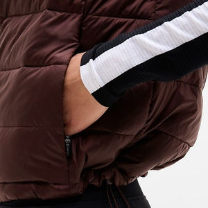 Gilet matelassé sans manches à capuche pour femme, haute qualité, vente en gros, écologique, respirant, rembourrage 100 % polyester, personnalisable - Product Image 6