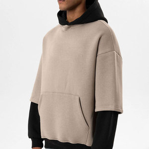 Sweat à capuche pour homme de qualité supérieure, épais, à manches doubles, coupe classique, dernière mode, sweat à capuche pour homme à manches doubles - Product Image 5