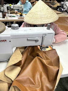 Light <b>Brown</b> Genuine Leather Accent <b>Chair</b> Mid Century Modern Straight <b>Arm</b> <b>Chair</b> for Apartment Living Room Waiting Area - Product Image 3