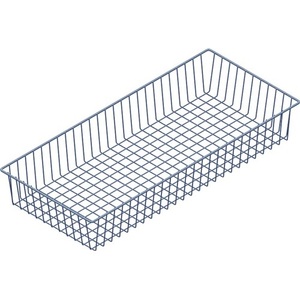Cesta de Alambre 120x800x350mm de Aluminio Blanco con 2 Soportes para Sistema de Elementos - Product Image 1
