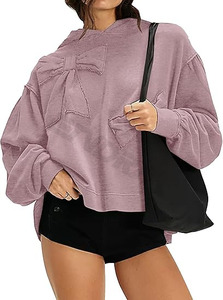 2025 ropa de otoño para mujer, suéter con capucha con logotipo personalizado para mujer, sudaderas informales con capucha de color sólido en blanco - Product Image 2