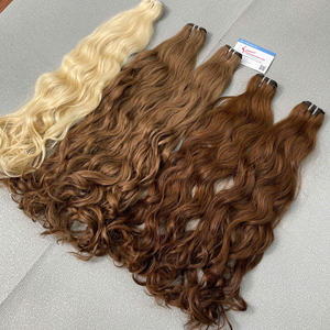 ผมต่อจากเส้นผมมนุษย์เส้นใยธรรมชาติสีน้ำตาลและสีบลอนด์ - Product Image 1