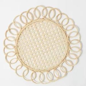 Exquisite Eco-friendly Natural Rattan <b>Placemat</b> for Wedding Round Woven <b>Placemats</b> for Party <b>Wicker</b> Charger Plate Made in Vietnam - Product Image 1