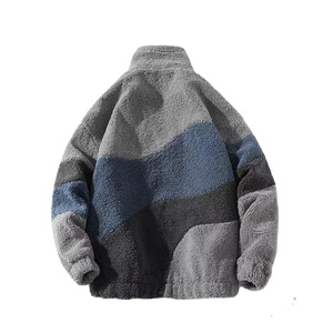 Chaqueta de Hombre de Forro Polar Afelpado con Diseño de Patchwork, Gruesa y Cálida para Otoño e Invierno, Personalizable, Holgada, con Bolsillos - Product Image 2
