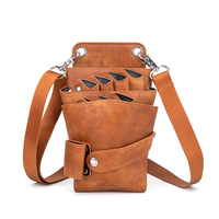 PU-Leder Hochwertige Anpassbare Haarscherentasche Friseur-Scherenhalter mit 7 Taschen für Kämme und Bürsten