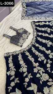 Indian Traditional Kasturi Silk Georgette Lehenga with Rainbow Sequins and Dori Work Lehenga Choli with <b>Both</b> Side Blouse Pieces - Product Image 4