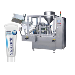 Automatische tandpastavul- en verzegelmachine voor 30ml crème in plastic tubes, geschikt voor olie, cosmetica en zalf. - Product Image 1