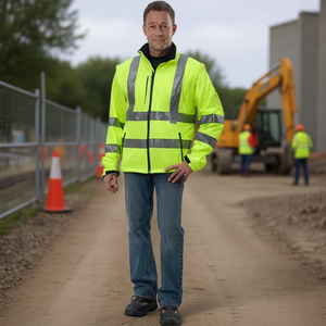 <b>High</b>-<b>Visibility</b> Yellow M-Size <b>Softshell</b> <b>Jacket</b> for Safety & Survival Gear PREVENT - Product Image 3