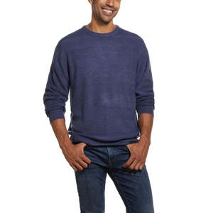 Maglione Vintage Extra Large da Uomo a Righe Morbido al Tatto Impermeabile Blu Taglia 3 - Product Image 1