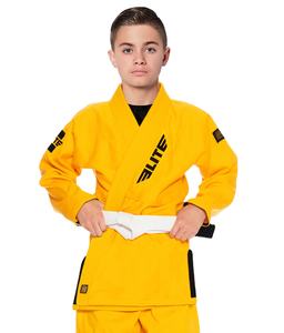 โรงงานขายส่งราคาเด็กคาราเต้Bjj Gisปรับแต่งโลโก้บราซิลสีเหลืองJiu Jitsuผ้าฝ้าย 100% BJJ Gisคาราเต้Bjj Gisชุดกิโมโน - Product Image 1