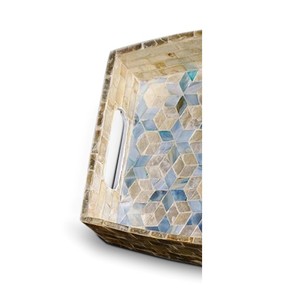 Meilleur Choix Design Rustique Plateaux de Service et de Rangement en Nacre avec Revêtement Poudré, Sculptés, Durables et Sûrs pour la Restauration - Product Image 2