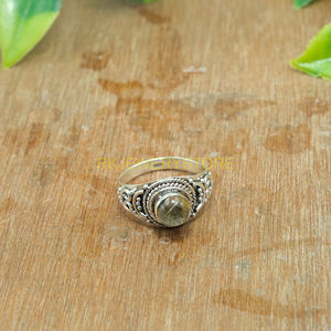 Bague en quartz rutile doré, bague en argent sterling 925, design artisanal, bagues de fiançailles et de mariage pour femmes, cadeau de Noël et d'anniversaire - Product Image 5