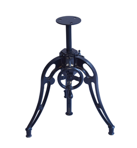 Table de salle à manger et comptoir de bar réglable en hauteur de style industriel, plateau rond en bois de manguier massif, table de salle à manger de bar de café pour 4 personnes - Product Image 6