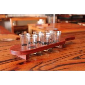 Porte-verre en bois le plus exigeant et support avec poignée en bois de manguier haute qualité dernier support d'arrivée pour verre à bière - Product Image 6