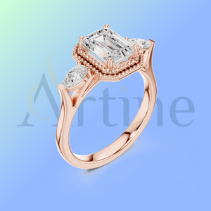 Anillo de Compromiso Twilight Jewels de Oro de 18K con Diamante Cultivado en Laboratorio, Corte Brillante Redondo, Estilo Étnico para Mujer - Product Image 1