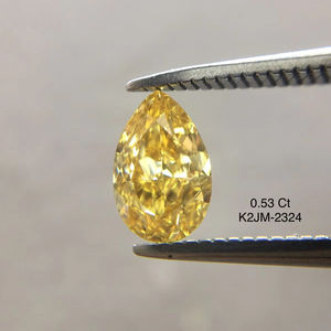 ลูกแพร์สีส้มเข้มสีเหลือง0.53กะรัตสวยงามสวยงามแฟนซีประดับเพชรหลวม VS1เพชรหลวมใสในราคาถูก - Product Image 1
