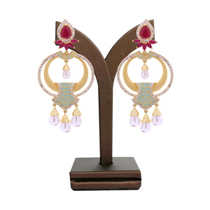Pendientes colgantes de AD modernos y elegantes, joyería de latón chapada en oro Artificial de lujo, joyería de moda, Exportación personalizada del proveedor - Product Image 1