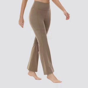 Factory Made High Waisted <b>Gym</b> <b>Flare</b> <b>Leggings</b> Compression Tight Push Up Women <b>Leggings</b> Spandex Nylon Material <b>Legging</b> - Product Image 4