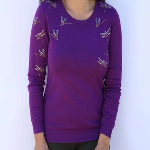 Pull en nylon viscose à manches longues pour femmes pull décontracté avec broderie dernière conception avant Logo approvisionnement direct d'usine - Product Image 4