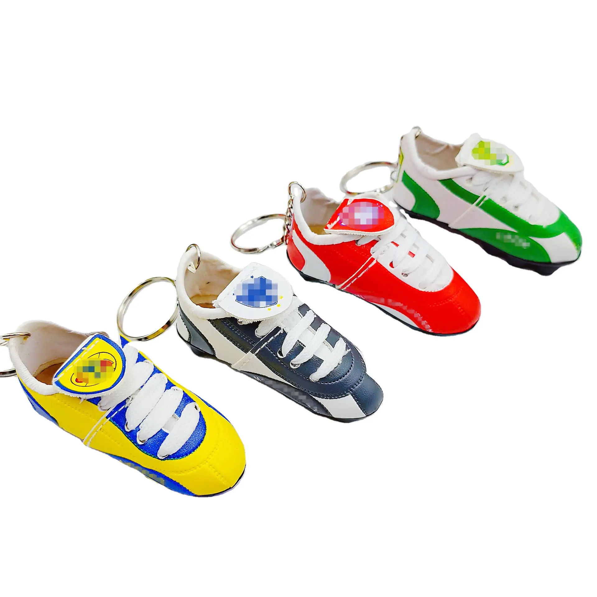 Grosir Sepatu Sepak Bola Mini Brasil Jimat Gantungan Kunci PVC 3d Sepatu Sepak Bola Gantungan Kunci dengan Logo Kustom Hadiah Promosi Gantungan Kunci